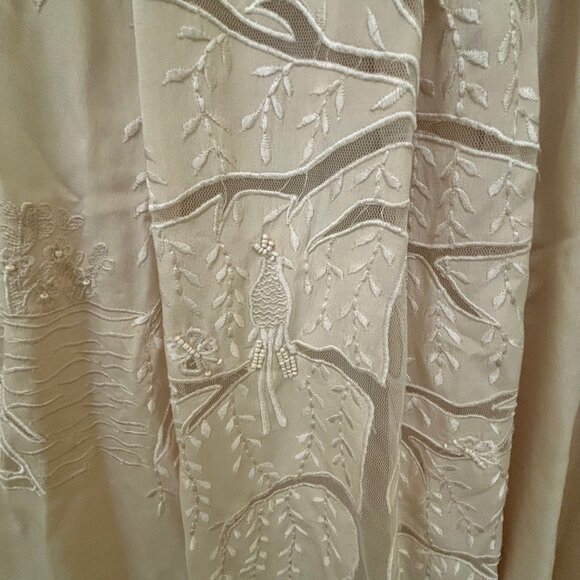 TRACY REESE off-white cream silk midi bridal dress 4 - Picture 4 of 9